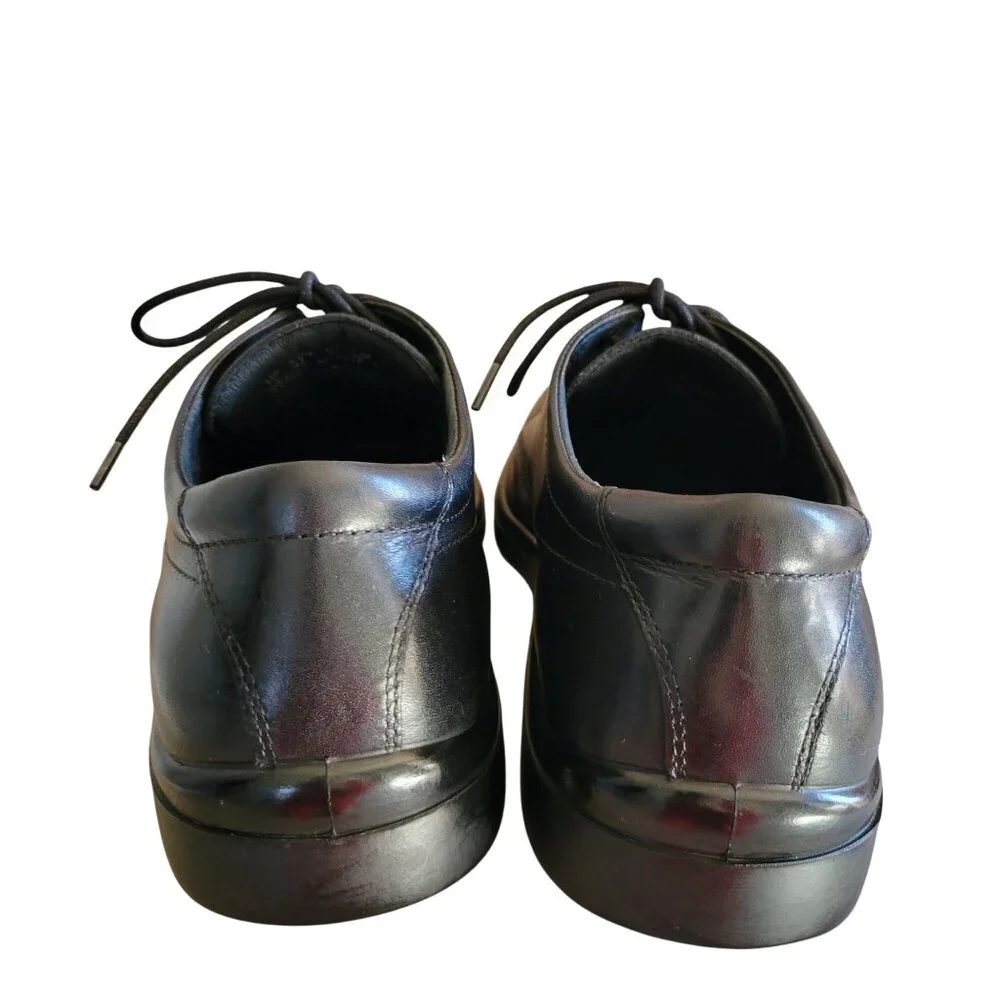 Hush Puppies Mens Medium Moyen Waterproof Black Leather Oxford Shoes SZ 11